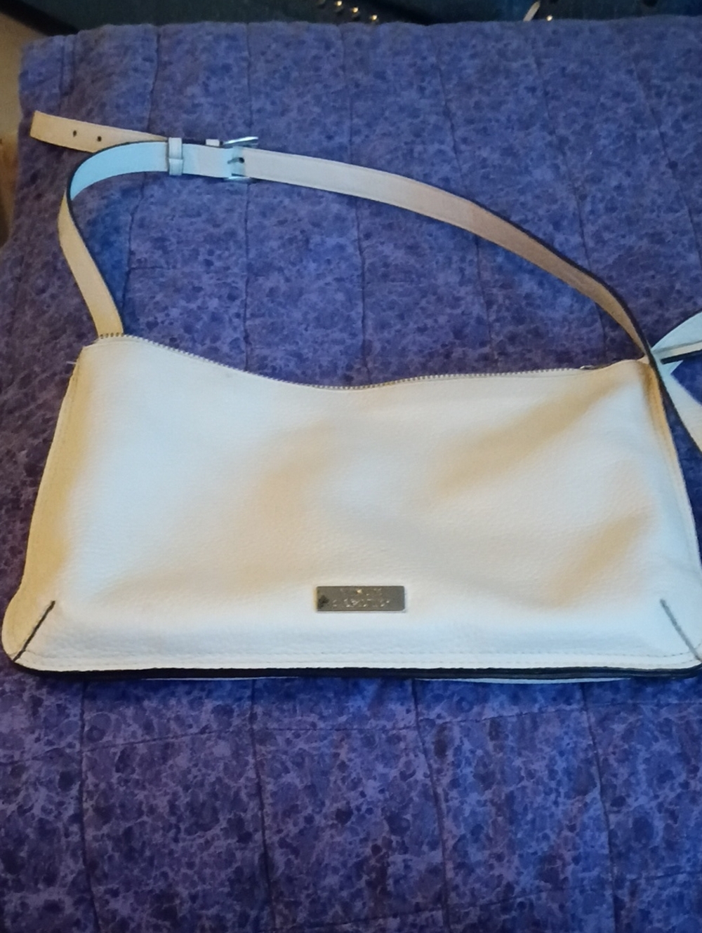 Vince Camuto Ivory Pebbled Leather Crossbody